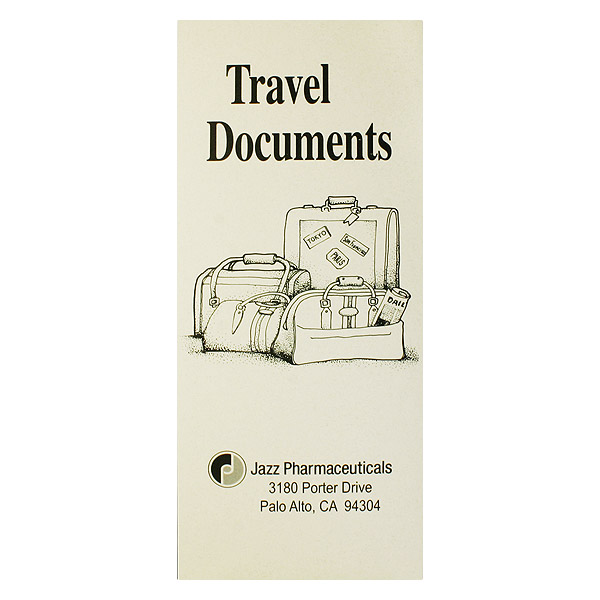 Folder Design Jazz Pharmaceuticals 4Pocket Travel Documents Folders
