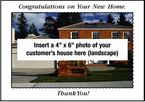 Real Estate Photo Holder Thank You Card inside view