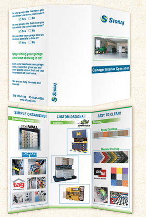 Storaj: Four color tri-fold brochure