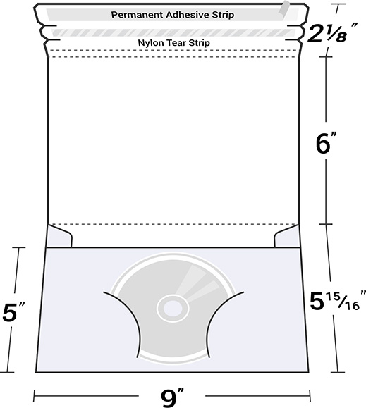 Single CD/DVD/Disc Mailer Envelope w/ Pocket WrapAround