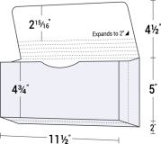 25-01 5" x 11 1/2" Expansion Portfolio with Flap and 2" Sealed Expansion Gusset