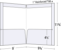 29-75-TOP Reinforced Top/Side File Tab Folder with Two Pockets
