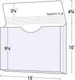 35-01 10" x 15" Expansion Portfolio with Flap and 1 1/2" Sealed Expansion Gusset