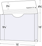 35-11 10" x 15" Expansion Portfolio with Flap and 1 1/2" Unsealed Expansion Gussets