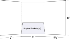 38-03 Three Panel Tri-Fold Folder with Center Pocket