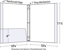 88-75 Reinforced 3-Ring Paper Binder with Left Pocket