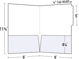 Two Pocket File Folder with 1/2" Tab Off Top Edge