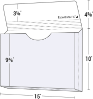 10" x 15" Expansion Portfolio with Flap and 1 1/2" Sealed Expansion Gusset