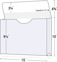 10" x 15" Expansion Portfolio with Flap and 1 1/2" Unsealed Expansion Gussets