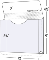 9" x 12" Expansion Portfolio with Flap and 1 1/2" Unsealed Gusset