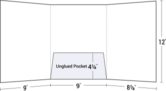 Three Panel Tri-Fold Folder with Center Pocket