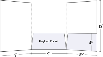 Three Panel Tri-Fold Folder with Right and Center Pockets
