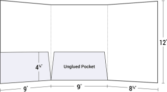 Three Panel Tri-Fold Folder with Left and Center Pockets