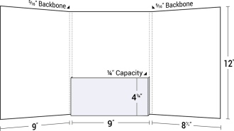 Three-Panel Tri-Fold Folder with Center Box Pocket