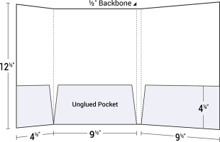 Two and a Right Half Pocket Panel Tri-Fold Folder