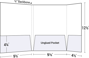 Two and a Left Half Pocket Panel Tri-Fold Folder