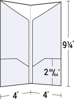 Four Pocket Folder 4" x 9 1/4"