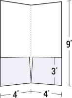 4x9 Vertical Presentation Folder with Two Pockets