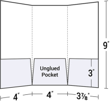 4x9 Three Pocket Panel Tri-Fold Folder