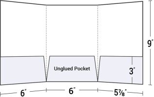 6x9 Tri-Fold Folder with Three Panel Pockets