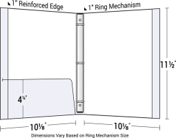 Reinforced 3-Ring Paper Binder with Left Pocket