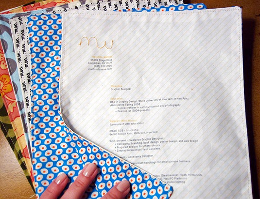 Sewn Fabric Graphic Design Resume