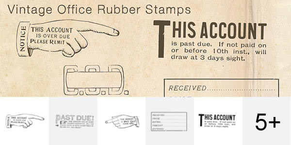 Vintage Office Rubber Stamps Brushes