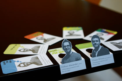 Business Cards with Photos Highlighted by Die-Cut