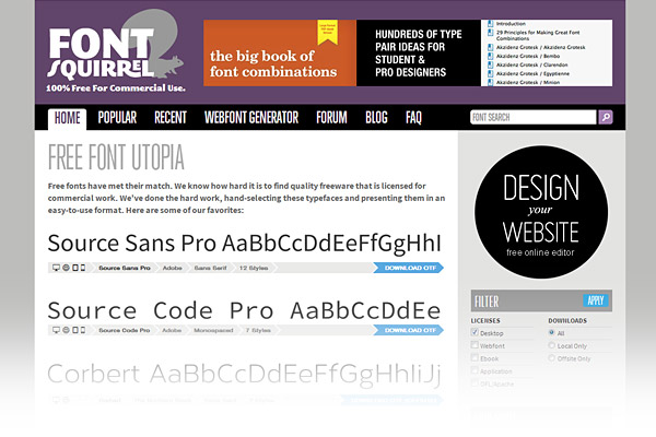 Best Free Font Sites - Font Squirrel