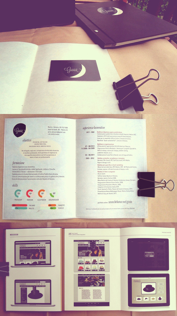 Printed Graphic Design Portfolio Example - Gioia Calzavara