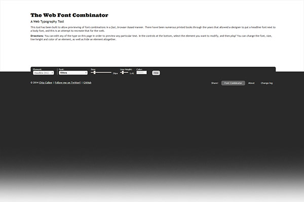 The Web Font Combinator - Preview font combinations in a fast, browser-based manner