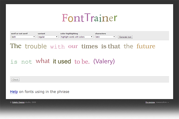 Fonttrainer - test your ability to identify fonts