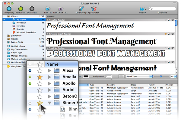 Suitcase Fusion - professional font manager