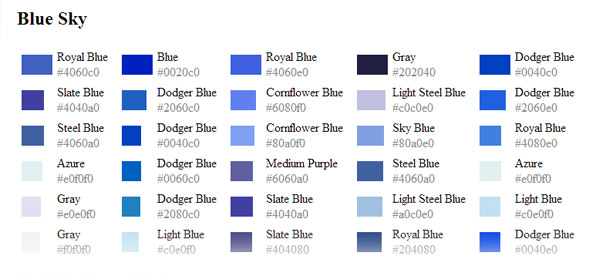 Cornflower Blue Color Chart