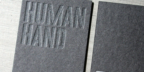 Embossed business card