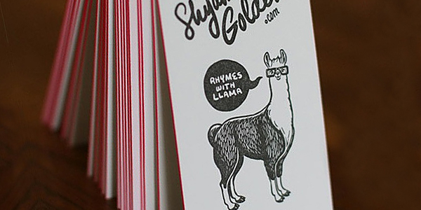 Business card with illustrations