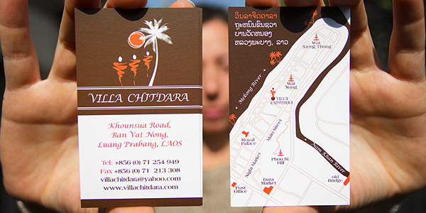 Business card design with a map