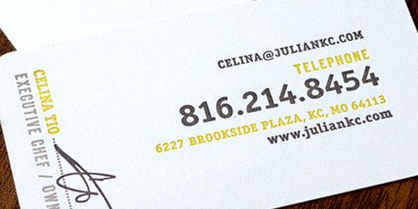 Phone number being shown on a business card