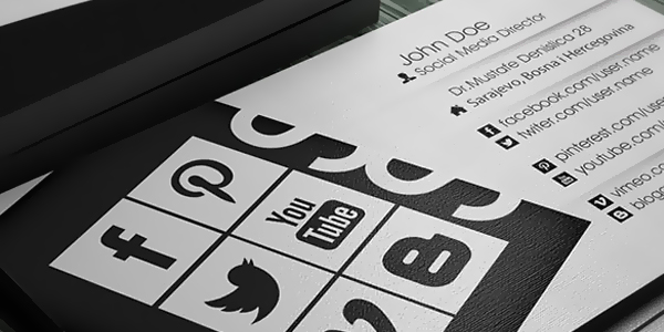 Business card with social media info