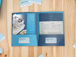 Custom Presentation Folders with Business Card Holder Slots