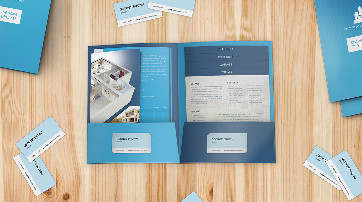 Custom Presentation Folder with Business Card Holder Slot