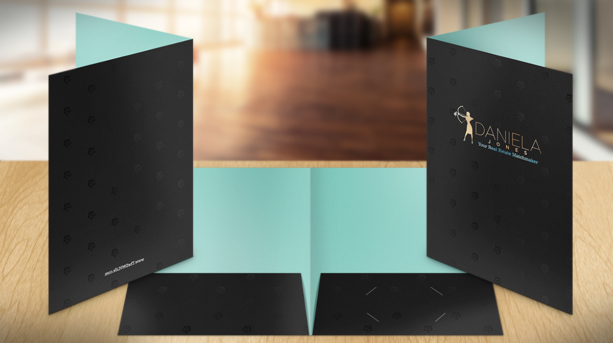 Pocket Folder with Two Foil Stamped Areas