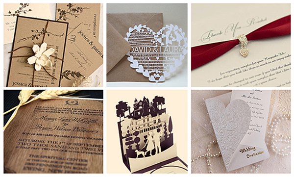 Textured wedding invitations