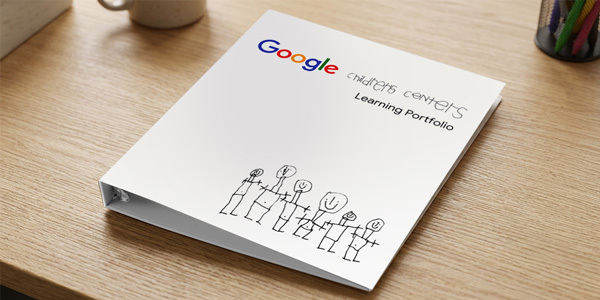 Google white custom turned-edge school binder