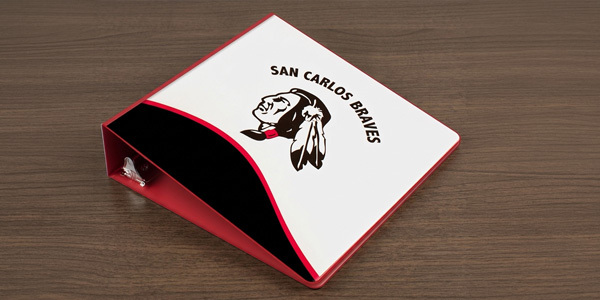 San Carlos Braves custom clear-view 3-ring binder