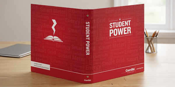 Com Ed red custom 3-ring binder