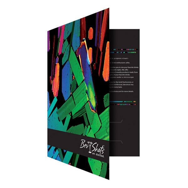 Artistic Presentation Folders for BevShots (Front Open View)