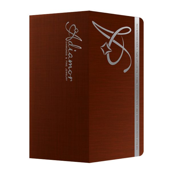 Adiamor Fine Jewelry Foil Stamped Business Folder (Front and Back View)
