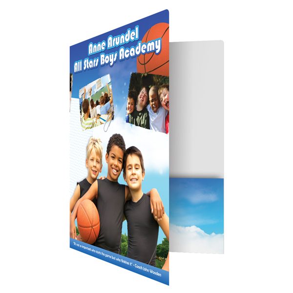 All Stars Boys Academy Basketball Pocket Folder (Front Open View)