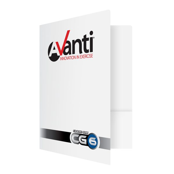 Avanti Fitness Glossy Pocket Folder (Front Open View)
